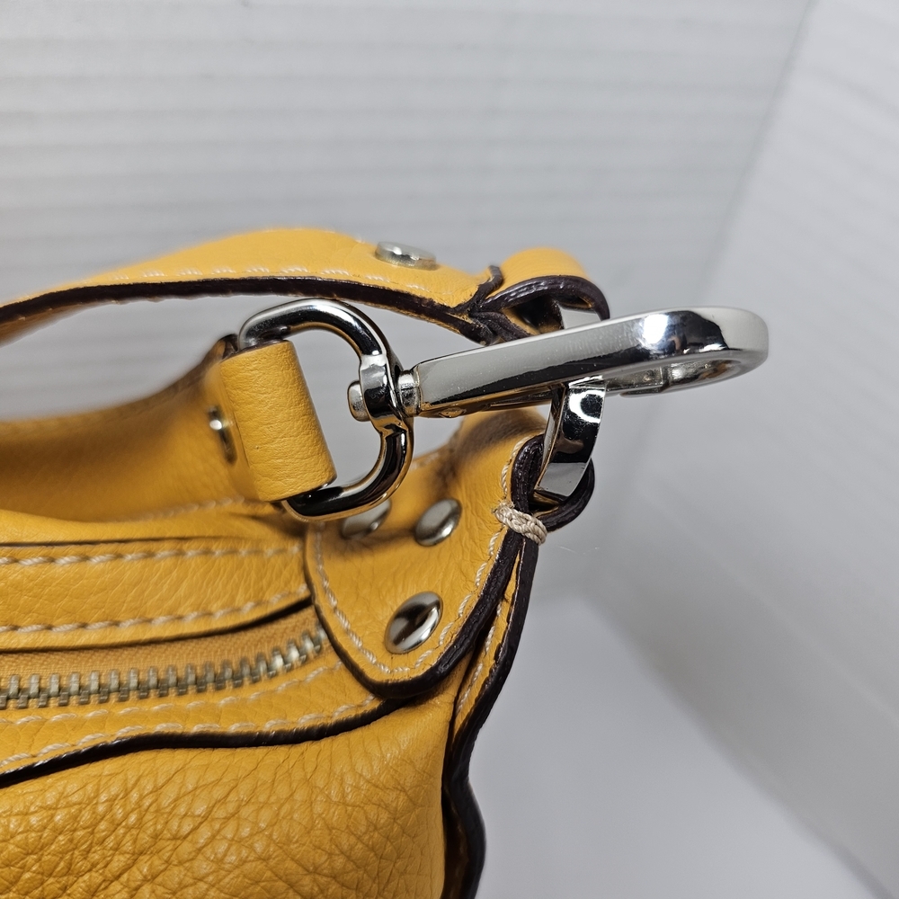 Tignanello Yellow Women's Purse Handbag Messanger Bag Leather - Picture 4 of 16